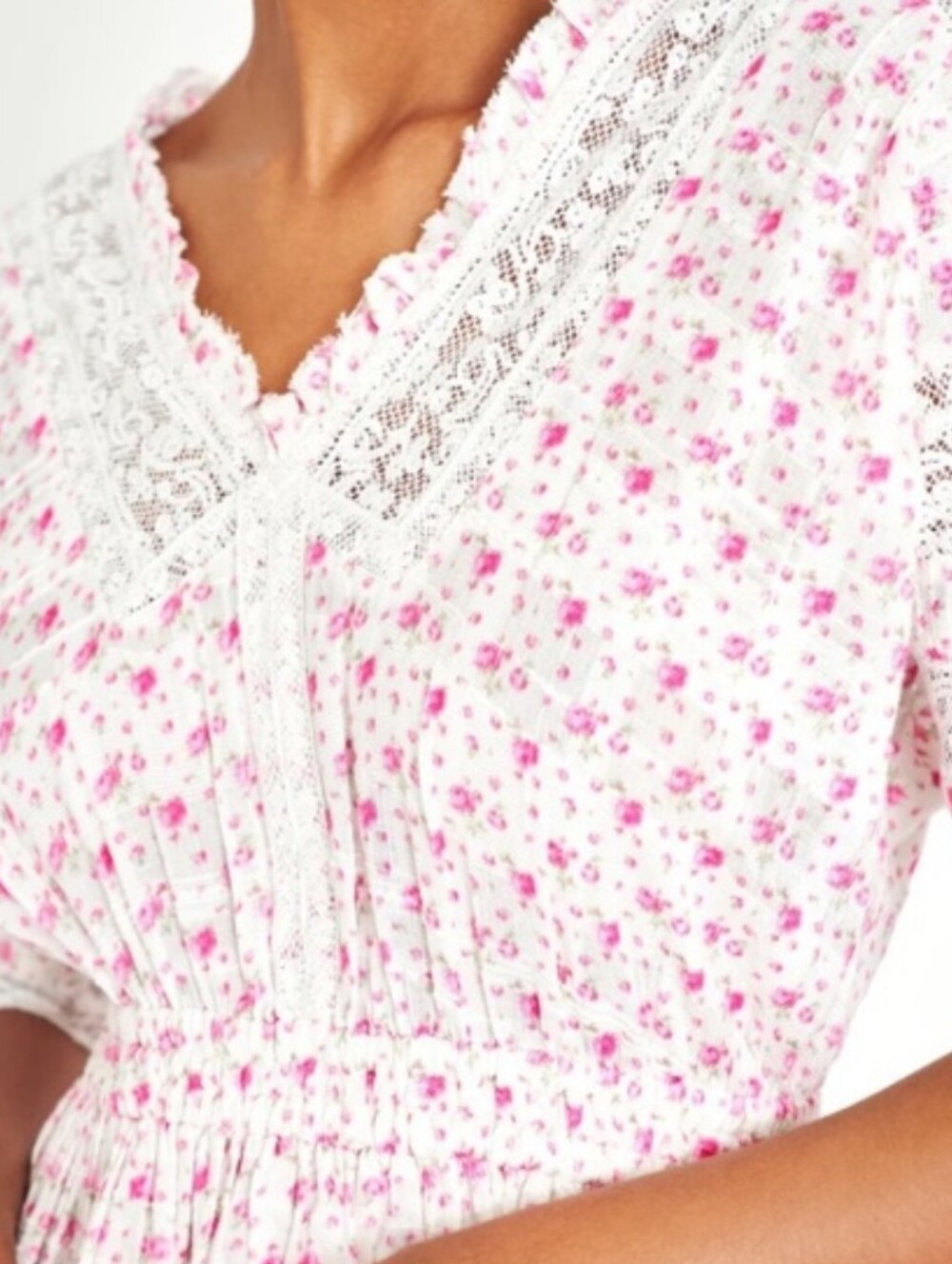 LOVESHACKFANCY NEWTON FLORAL LACE MINI DRESS XS - Picture 13 of 13